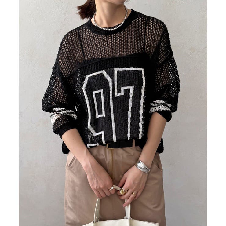 BK×OFF | 【DouDou】ナンバリングメッシュニット | PAL GROUP OUTLET