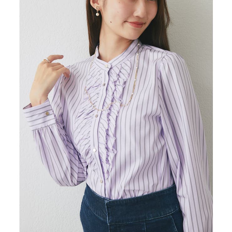 LAV | 【La boutique BonBon】ストライプフロントフリルBL | PAL GROUP OUTLET