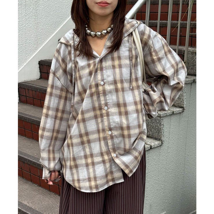 【Ciaopanic】【戦略】26AWチェックシャツフーディー | PAL GROUP OUTLET | 詳細画像2 