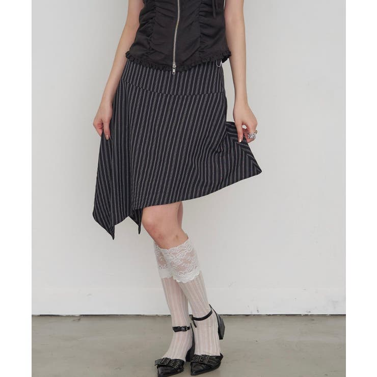 【WHO'S WHO gallery】ストライプアシメミディSK | PAL GROUP OUTLET | 詳細画像2 