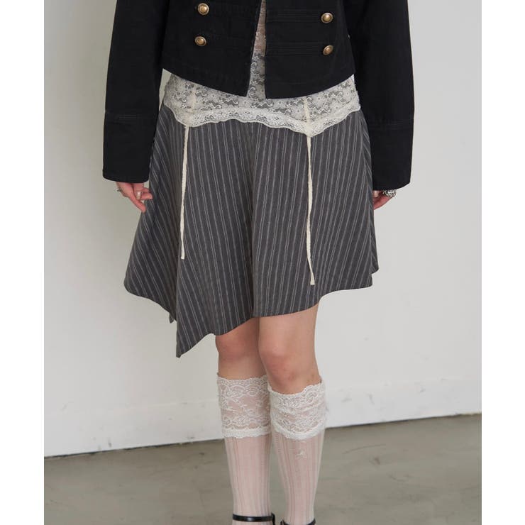 GRY | 【WHO'S WHO gallery】ストライプアシメミディSK | PAL GROUP OUTLET