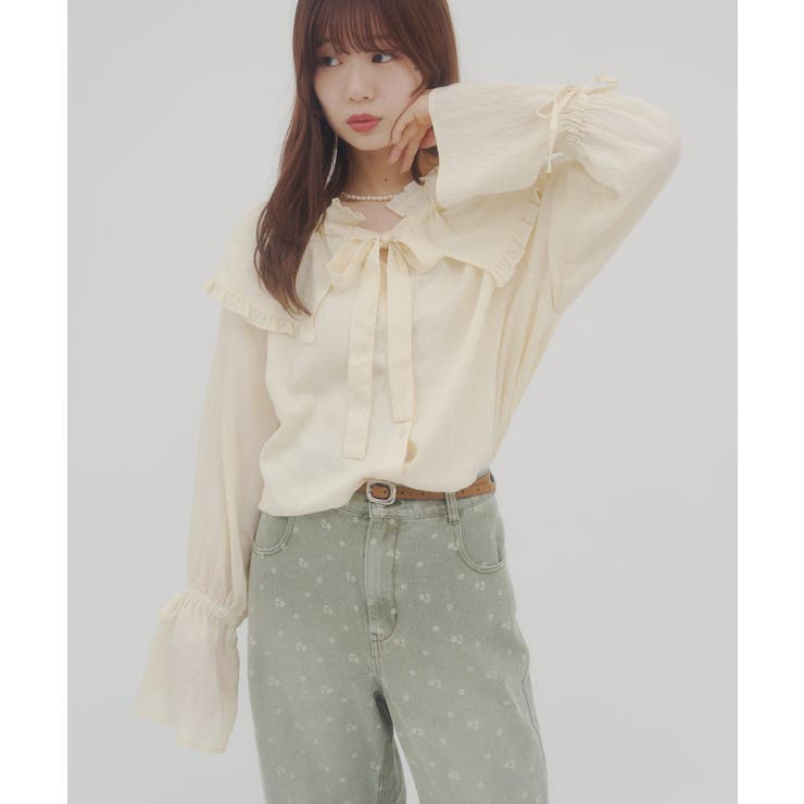 【Discoat】【umm】フリルビックカラーボウタイブラウス | PAL GROUP OUTLET | 詳細画像17 
