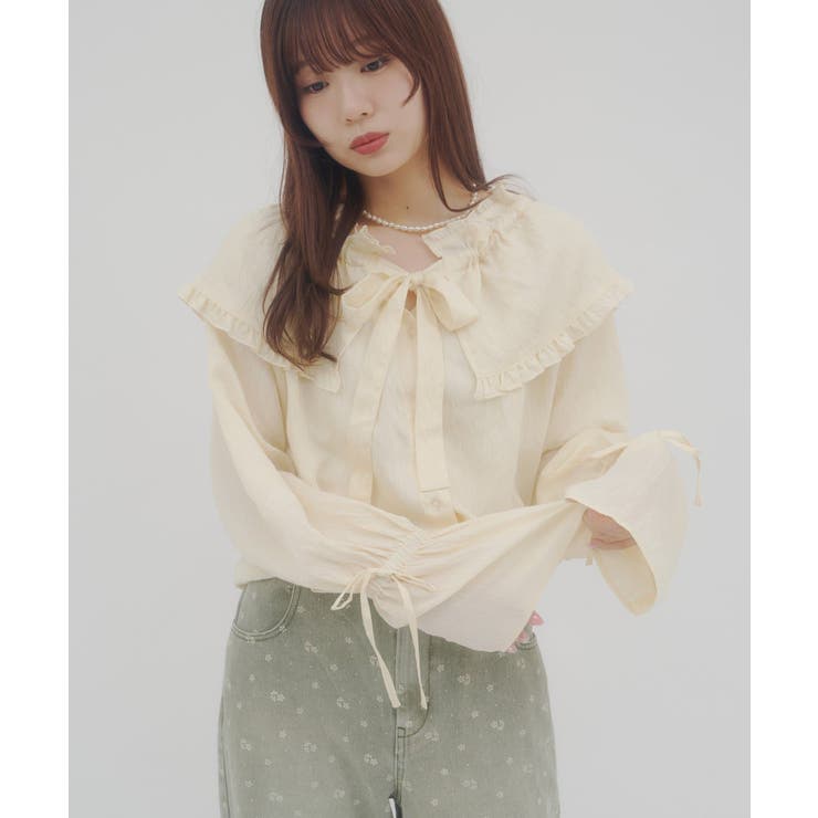 【Discoat】【umm】フリルビックカラーボウタイブラウス | PAL GROUP OUTLET | 詳細画像19 