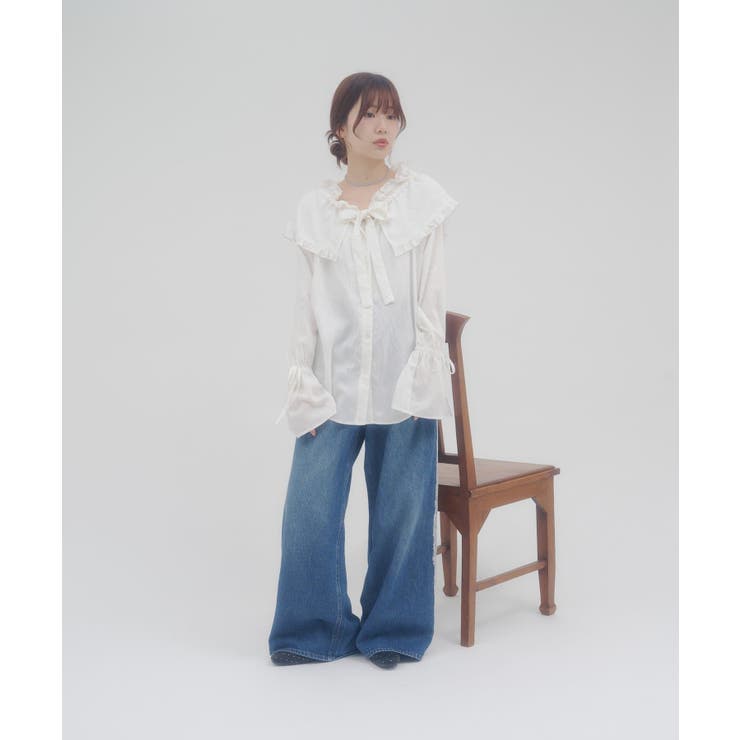 【Discoat】【umm】フリルビックカラーボウタイブラウス | PAL GROUP OUTLET | 詳細画像23 
