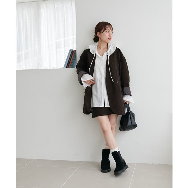 【Discoat】フリルフードギャザー切り替えシャツ | PAL GROUP OUTLET | 詳細画像10 