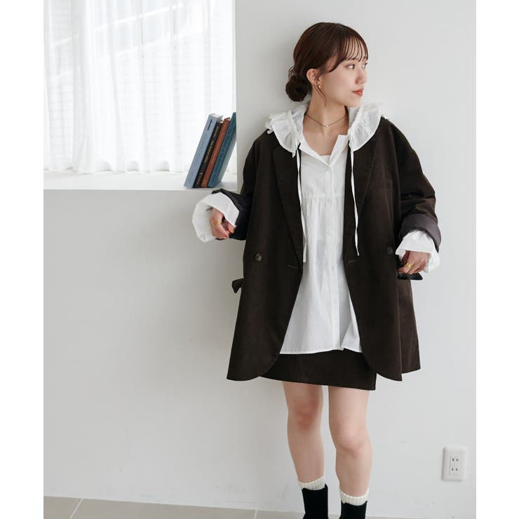 【Discoat】フリルフードギャザー切り替えシャツ | PAL GROUP OUTLET | 詳細画像12 