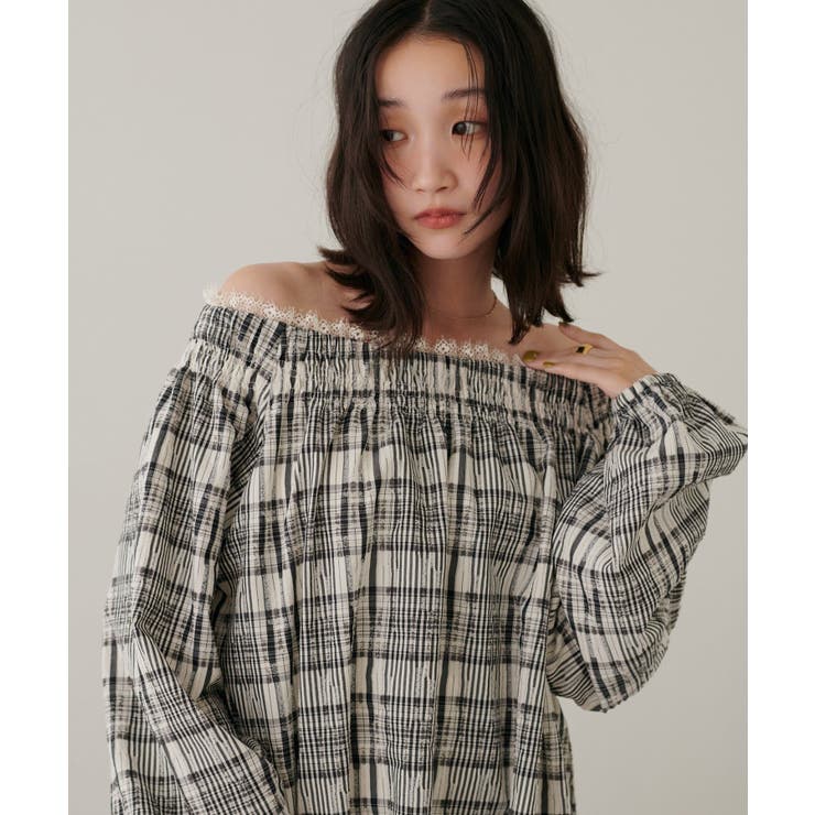 【Discoat】衿レースチェックブラウス | PAL GROUP OUTLET | 詳細画像12 
