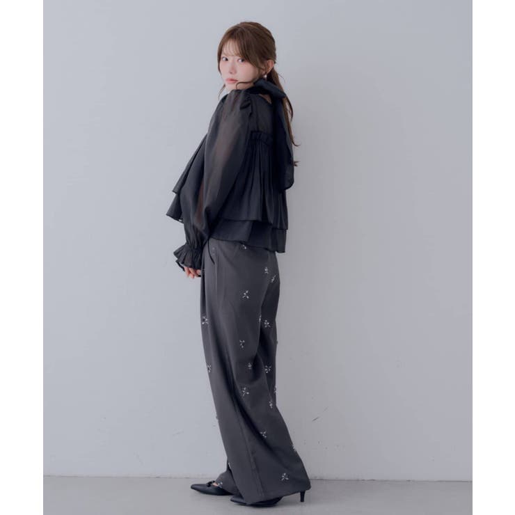 【Chico】バックリボンオーガンジーパフBL | PAL GROUP OUTLET | 詳細画像9 