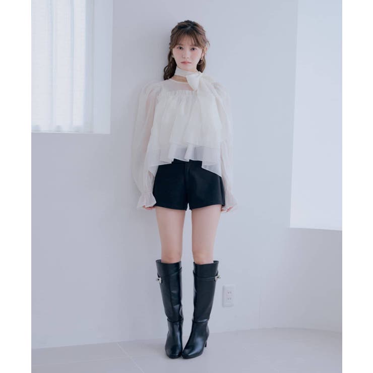 【Chico】バックリボンオーガンジーパフBL | PAL GROUP OUTLET | 詳細画像22 