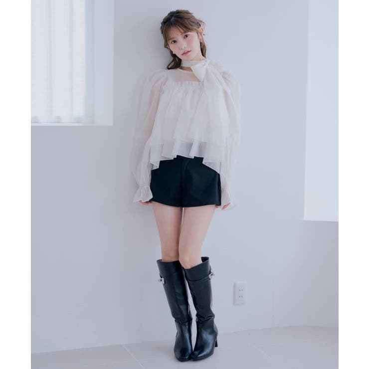 【Chico】バックリボンオーガンジーパフBL | PAL GROUP OUTLET | 詳細画像23 