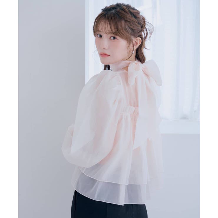 【Chico】バックリボンオーガンジーパフBL | PAL GROUP OUTLET | 詳細画像5 