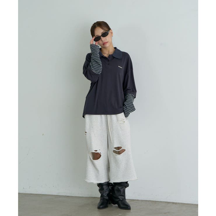 【RAY CASSIN】ルーズレイヤードポロT | PAL GROUP OUTLET | 詳細画像16 