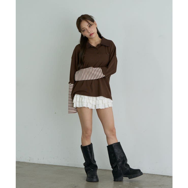 【RAY CASSIN】ルーズレイヤードポロT | PAL GROUP OUTLET | 詳細画像24 