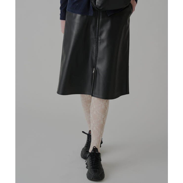 BLK | 【Kastane】VEGAN LEATHER MIDI SKIRT | PAL GROUP OUTLET