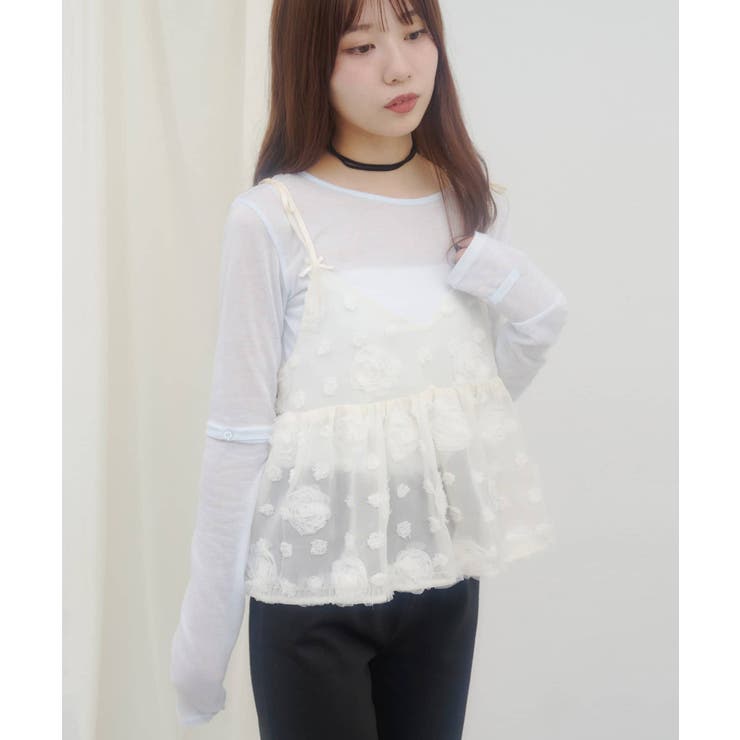【Discoat】【umm】肩リボン立体花柄キャミ | PAL GROUP OUTLET | 詳細画像11 