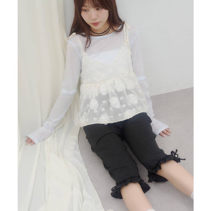 【Discoat】【umm】肩リボン立体花柄キャミ | PAL GROUP OUTLET | 詳細画像12 