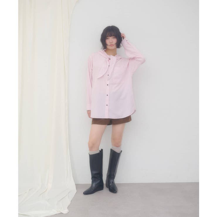【Discoat】【umm】スカーフ風フードシャツ | PAL GROUP OUTLET | 詳細画像5 