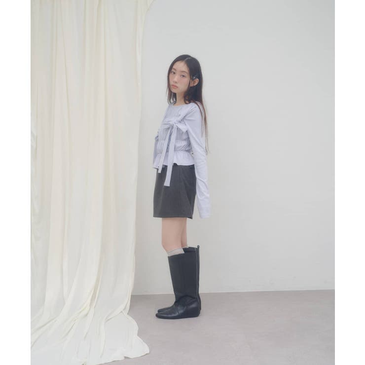 【Discoat】【umm】リボンシャーリングトップス | PAL GROUP OUTLET | 詳細画像4 
