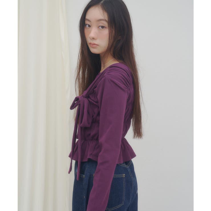 【Discoat】【umm】リボンシャーリングトップス | PAL GROUP OUTLET | 詳細画像9 