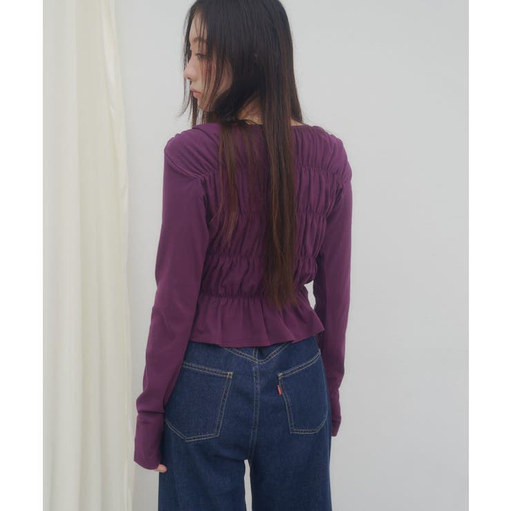 【Discoat】【umm】リボンシャーリングトップス | PAL GROUP OUTLET | 詳細画像13 
