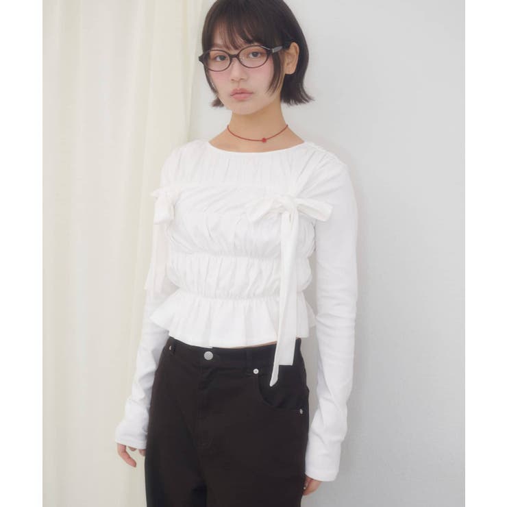 【Discoat】【umm】リボンシャーリングトップス | PAL GROUP OUTLET | 詳細画像20 