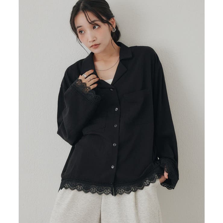 【Discoat】レース使い開襟長袖シャツ | PAL GROUP OUTLET | 詳細画像19 