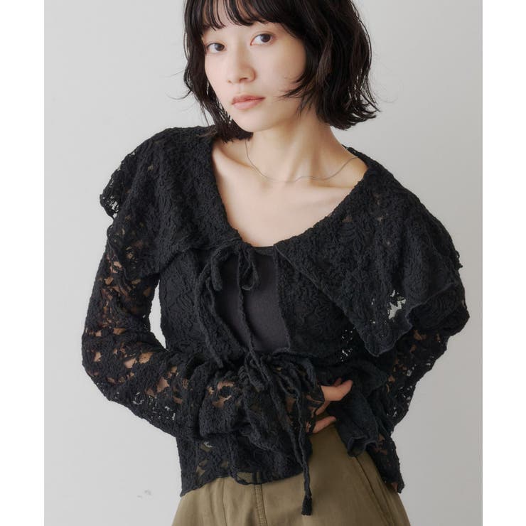 BLK | 【Kastane】レースセーラーカラートップス | PAL GROUP OUTLET