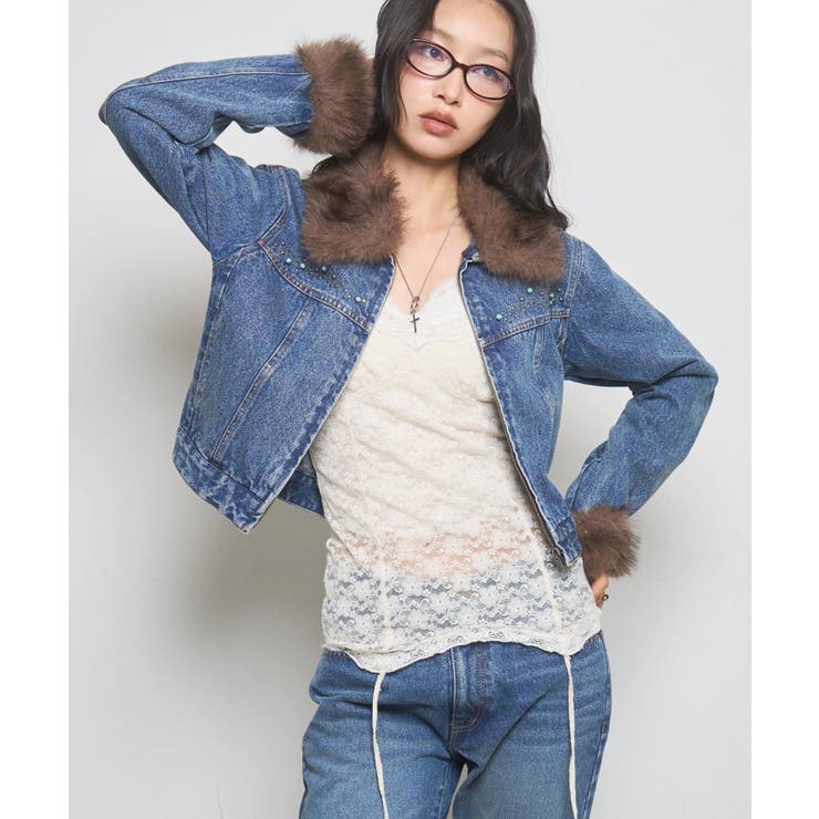 BLU | 【WHO'S WHO gallery】ビジュファーデニムジャケット | PAL GROUP OUTLET