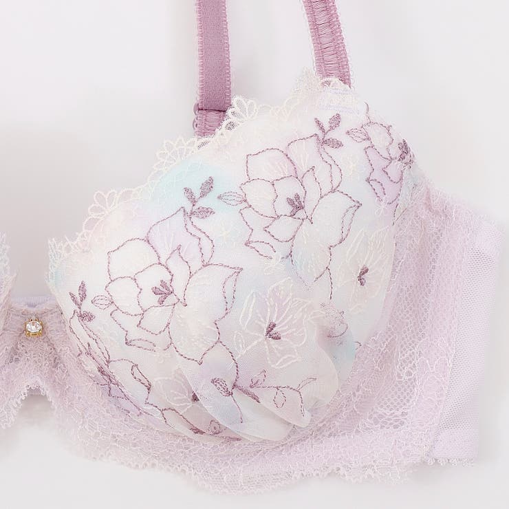 【EFカップ】水彩プリントローズ刺繍 3/4カップブラ | palissee | 詳細画像17