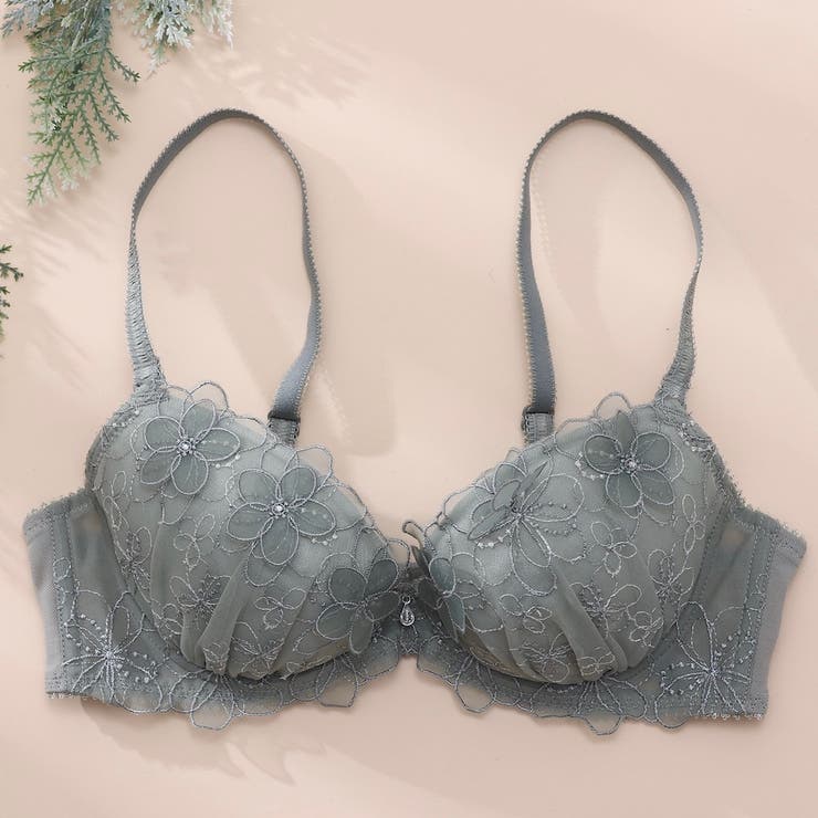 カーキ | 【EFカップ】ブーケアップリケ ３/４カップブラ | palissee