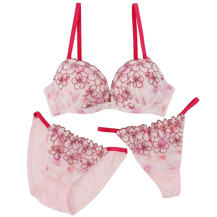 ピンク | パステルグラデーション×大花線画レース３ | palissee