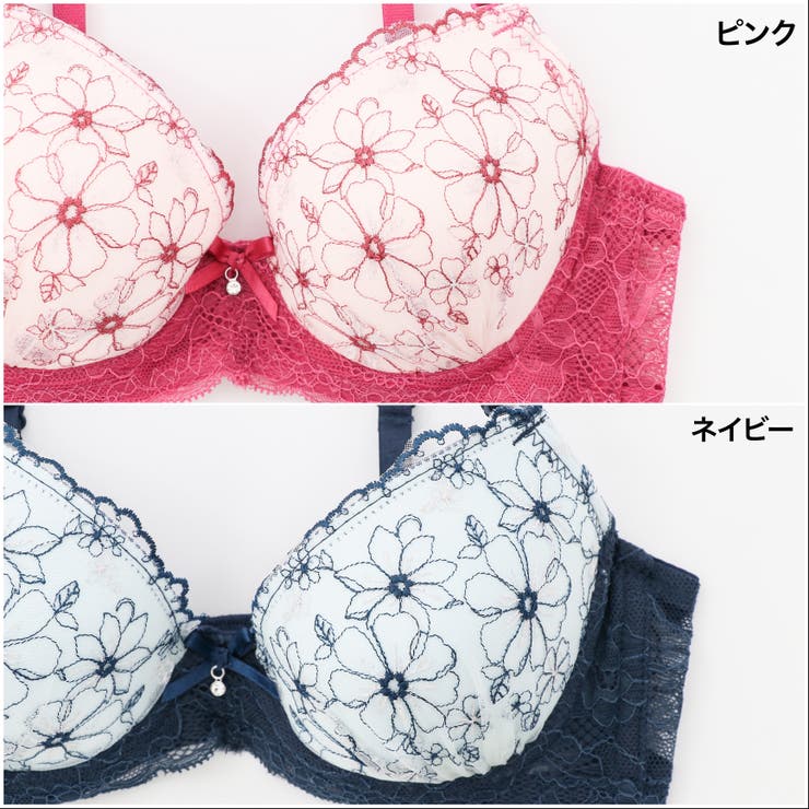 ラインフラワーレース３/４モールドカップブラ＆ショーツ | palissee | 詳細画像2 