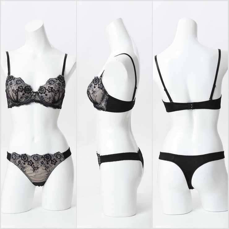 【EFカップ】パピヨンフルール ３/４モールドカップブラ＆ショーツ＋Tバック | palissee | 詳細画像4 