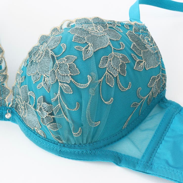 【EFカップ】ローズ刺繍 ３/４モールドカップブラ＆ショーツ＋Tバック | palissee | 詳細画像10 