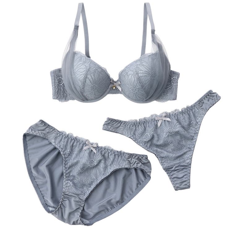 サイドチュールレース ３/４モールドカップブラ＆ショーツ＋Tバック | palissee | 詳細画像11 