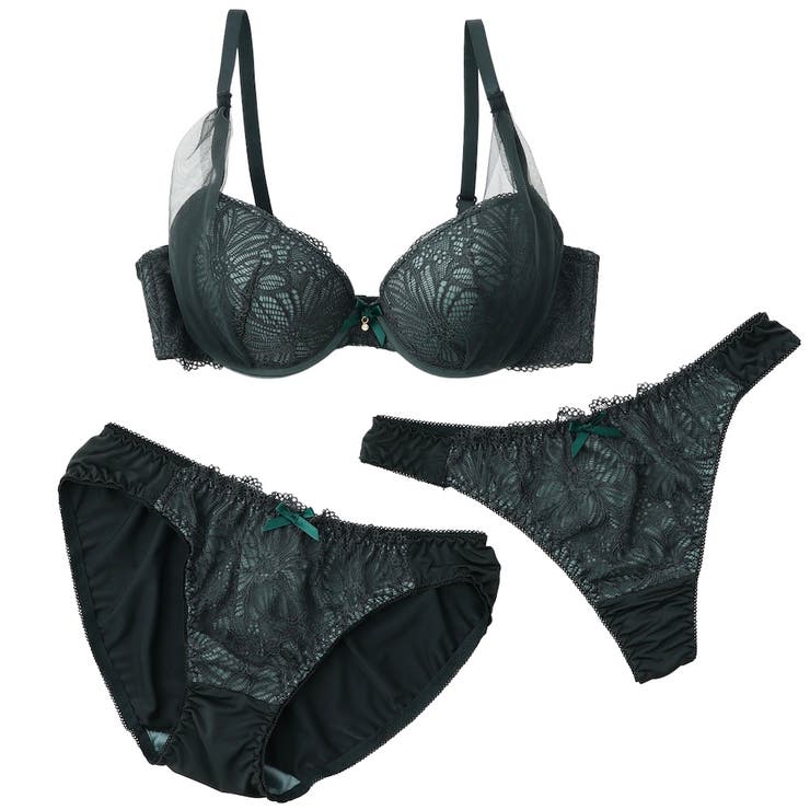 サイドチュールレース ３/４モールドカップブラ＆ショーツ＋Tバック | palissee | 詳細画像12 