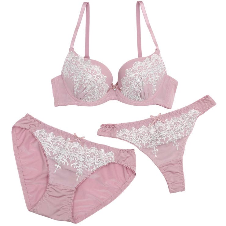 フェミニンアーチレース３/４モールドカップブラ＆ショーツ＋Tバック | palissee | 詳細画像11 