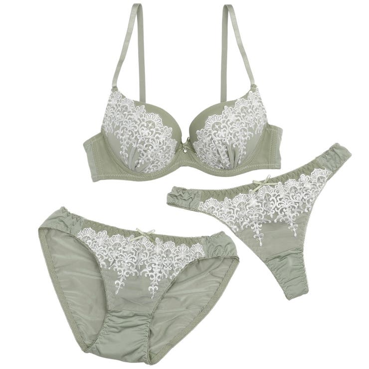 フェミニンアーチレース３/４モールドカップブラ＆ショーツ＋Tバック | palissee | 詳細画像12 