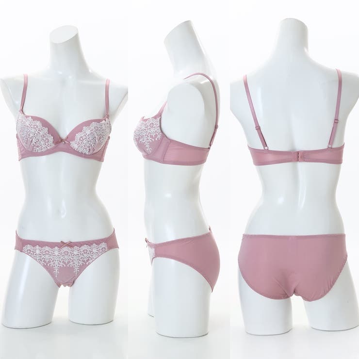 フェミニンアーチレース３/４モールドカップブラ＆ショーツ＋Tバック | palissee | 詳細画像2 