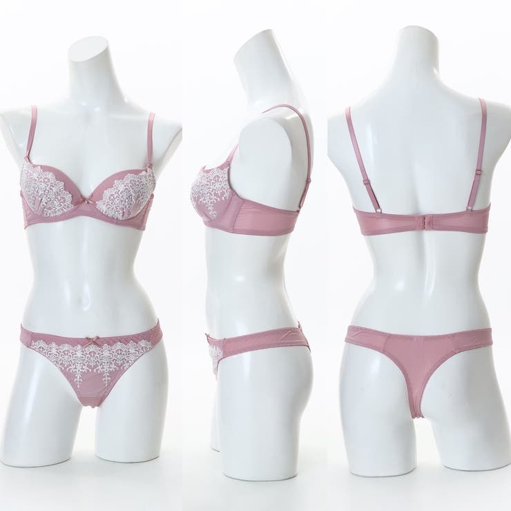 フェミニンアーチレース３/４モールドカップブラ＆ショーツ＋Tバック | palissee | 詳細画像3 