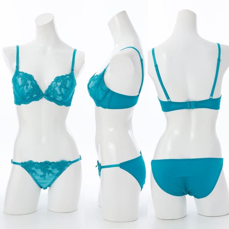 サイドチュールレーシー３/４モールドカップブラ＆ショーツ | palissee | 詳細画像5 