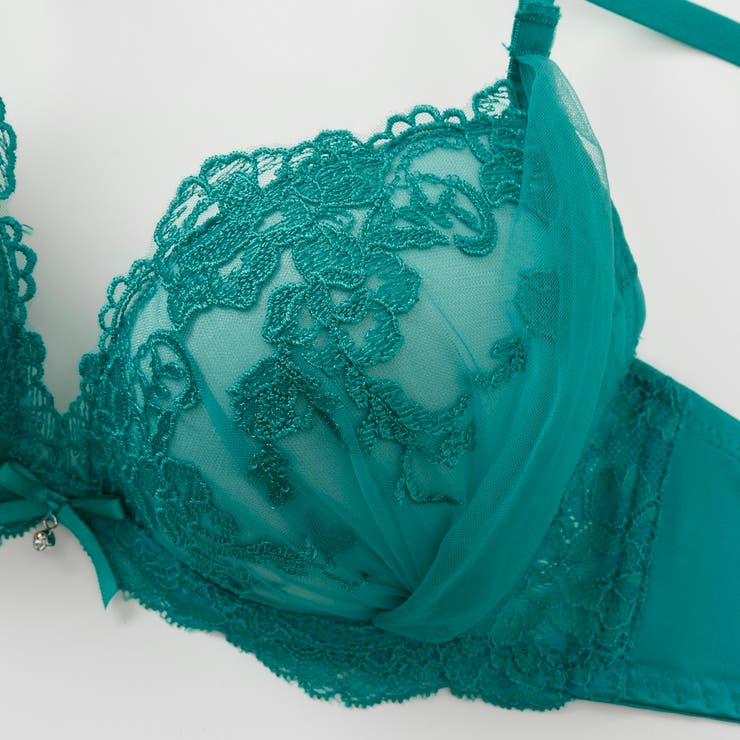 サイドチュールレーシー３/４モールドカップブラ＆ショーツ | palissee | 詳細画像7 