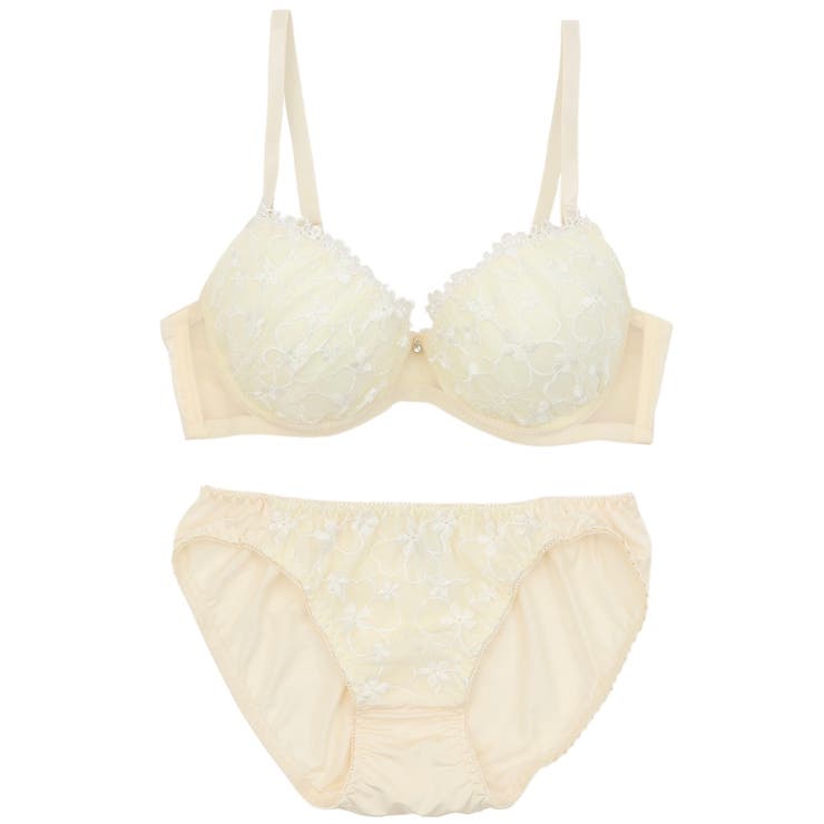 フラワーオーガンジー３/４モールドカップブラ＆ショーツ | palissee | 詳細画像9 