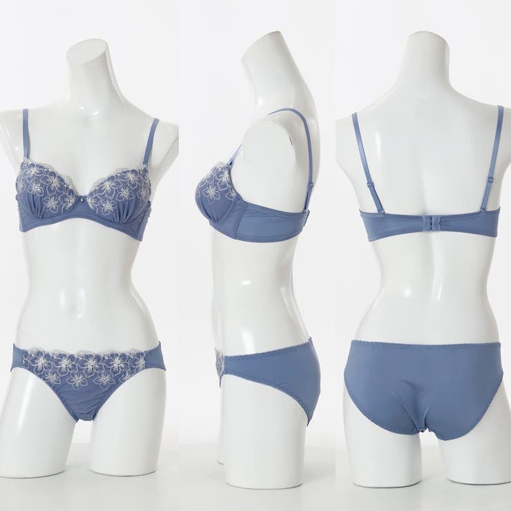 【EFカップ】シルバーラメフラワー３/４モールドカップブラ＆ショーツ | palissee | 詳細画像3 