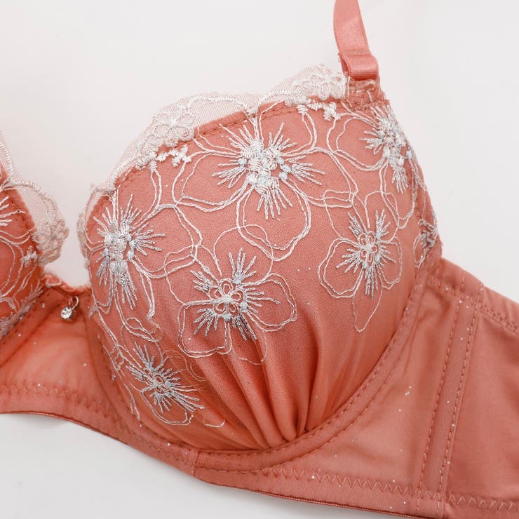 【EFカップ】シルバーラメフラワー３/４モールドカップブラ＆ショーツ | palissee | 詳細画像5 