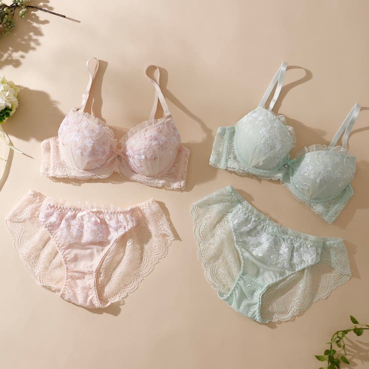 フラワーレース３/４モールドカップブラ＆ショーツ | palissee | 詳細画像12 