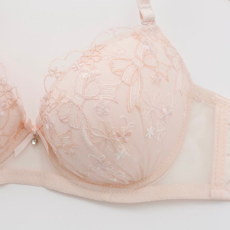 ガーリーリボンレース３/４モールドカップブラ＆ショーツ  | palissee | 詳細画像4 