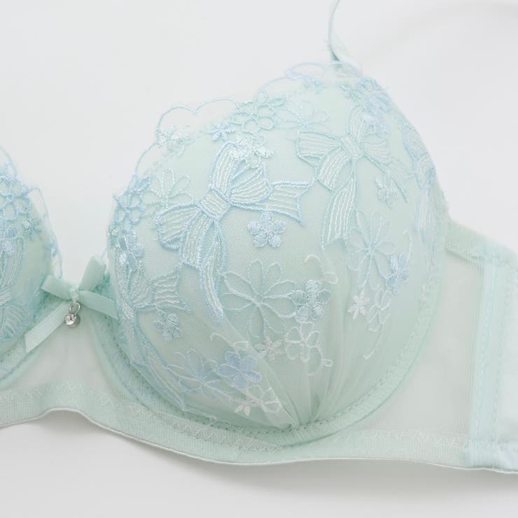 ガーリーリボンレース３/４モールドカップブラ＆ショーツ  | palissee | 詳細画像5 