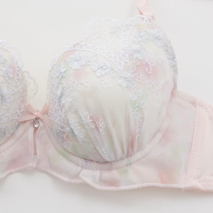 【EFカップ】フルーフシフォンフリル３/４モールドカップブラ＆ショーツ | palissee | 詳細画像4 