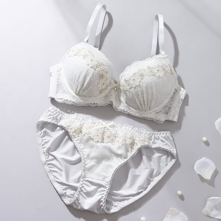 グレー | ケミカルフラワー３/４モールドカップブラ＆ショーツ | palissee